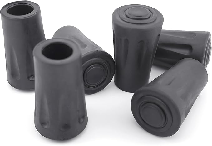 BlingKingdom 6 PCS Walking Stick Caps Trekking Pole Tips Rubber Hiking Walking Stick Tips for Hiking Sticks, Trekking Poles, Walkers-StrideForce Fitness