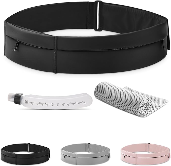 Ultimate Running Belt for Women and Men, Water Proof Running Belts Fanny Pack with Water Bottle, Slim Running Bag Belts with Phone Holder Bottle Holder Adjustable Fit for Runner (Medium)-StrideForce Fitness