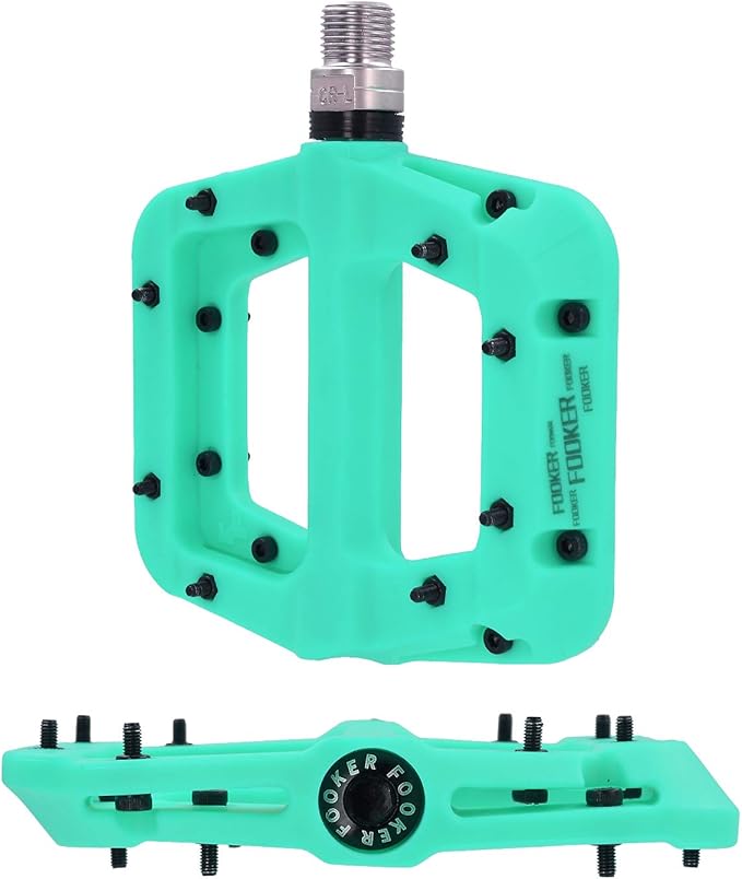 FOOKER MTB Pedals Mountain Bike Pedals 3 Bearing Non-Slip Lightweight Nylon Fiber Bicycle Platform Pedals for BMX MTB 9/16"-StrideForce Fitness