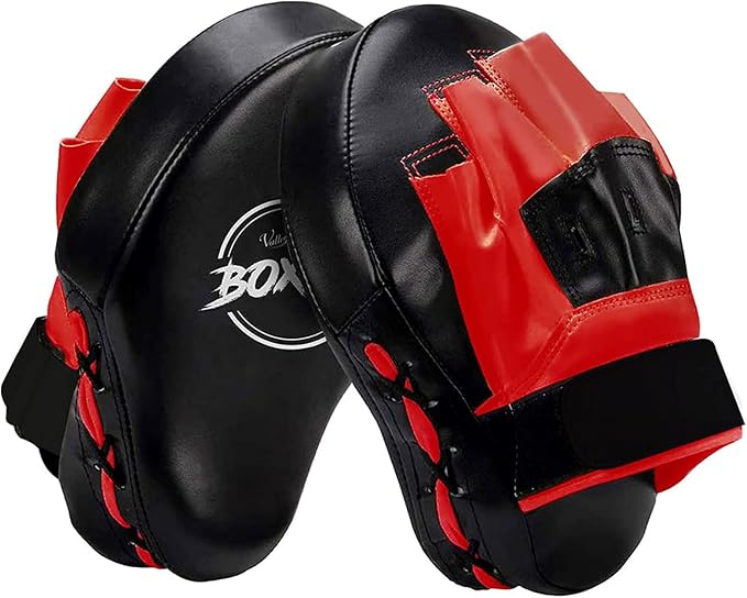 Valleycomfy Boxing Curved Focus Punching Mitts- Leatherette Training Hand Pads-StrideForce Fitness