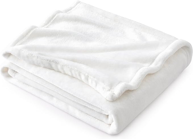 Bedsure White Fleece Throw Blanket - 300GSM Blankets for Couch, Sofa, Bed, Soft Lightweight Plush Cozy Throws for Toddlers, 50x60 inches-StrideForce Fitness