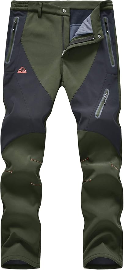 YSENTO Men's Fleece Lined Ski Snow Pants Winter Waterproof Softshell Insulated Hiking Cargo Pants-StrideForce Fitness