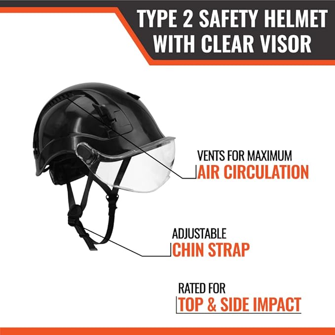Malta Dynamics APEX Type 2 Safety Helmet – OSHA and ANSI Z89.1 Compliant Safety Hard Hats for Construction Workers and Vented Helmet for Head Protection-StrideForce Fitness