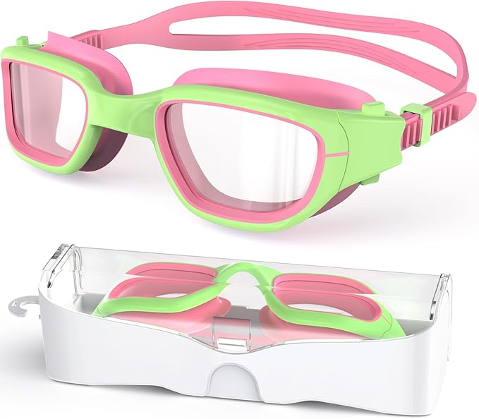 Kids Swim Goggles,Swimming Goggles for Kids 6-14, Anti-Fog UV Protection Pool Glasses for Boys Girls-StrideForce Fitness