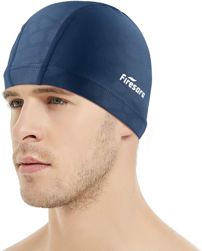 Firesara Fabric Swim Cap, High Elasticity Swimming Cap Keeps Hair Clean Breathable Fit Both Long Hair Short Hair, Swim Caps Woman Girls Men Kids One Size Hat-StrideForce Fitness