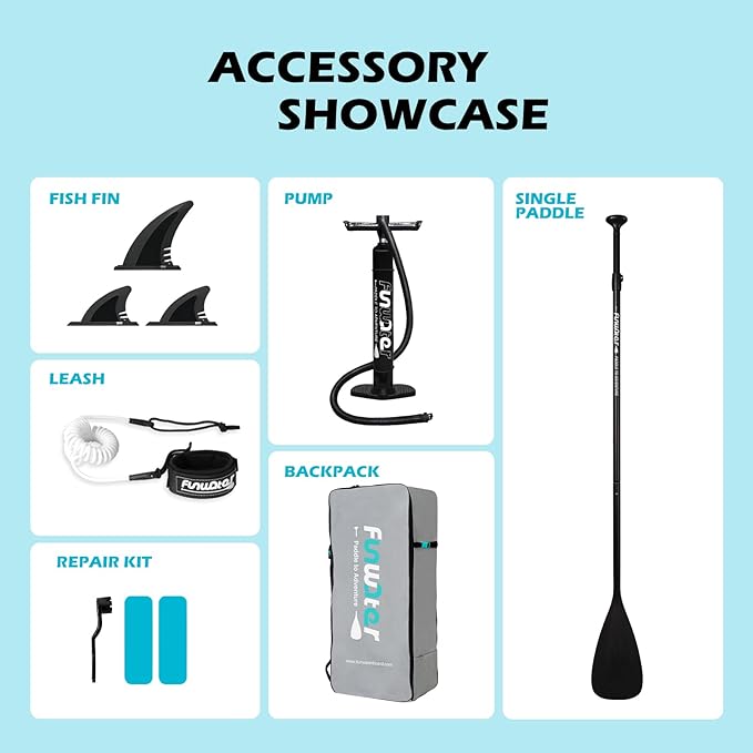 FunWater Inflatable Ultra-Light Stand Up Paddle Board for All Skill Levels with Premium SUP Paddleboard Accessories,Non-Slip Comfort Deck for Youth & Adults-StrideForce Fitness