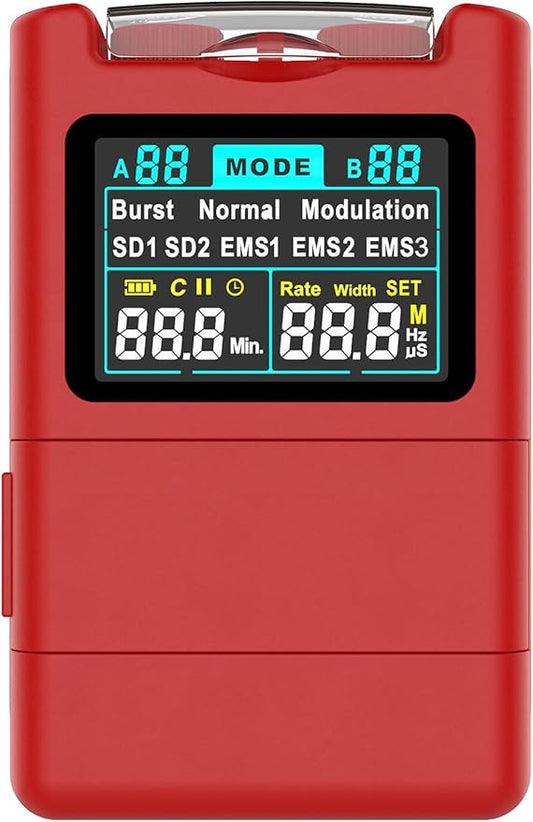 Digital TENS Unit with 8 Electrodes Pads, EMS TENS Unit Muscle Stimulator for Back Pain Relief, Upgraded Color LCD TENS Machine, Rechargeable Tens Massager for Neck Pain Relief, Sciatica Pain Relief-StrideForce Fitness