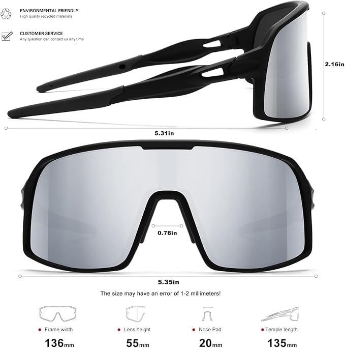 Polarized Sports Sunglasses for Men and Women Cycling Glasses UV Protection Goggles for Mountain Bike Running Fishing-StrideForce Fitness