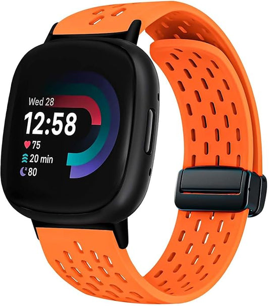 Magnetic Anti Sweat Sport Band Compatible for Fitbit 2/Fitbit Versa 4/Fitbit Sense/Fitbit 3, Waterproof