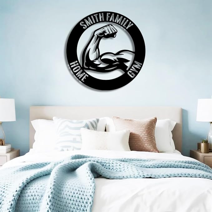 Personalized Home Gym Metal Name Sign | Custom Family Wall Art & Split Letter Name | Wedding Gift & Anniversary | Indoor Metal Decor Gift for Women, Men, Wife, Parents, Couple-StrideForce Fitness