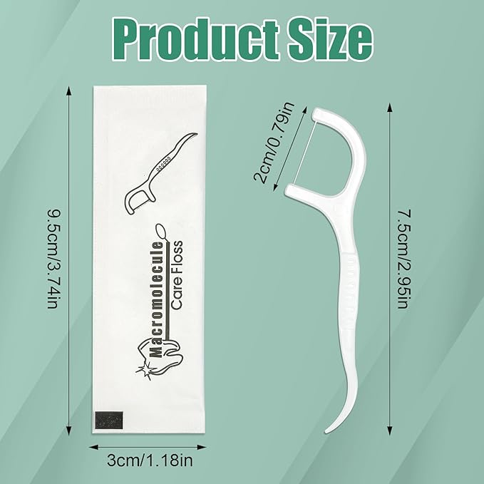 500 pcs Dental Flossers Each Individually Wrapped, Floss Singles Bag, Travel Hotel Restaurant Office Car Dental Floss Picks Oral Care Teeth Clean Flat Wire