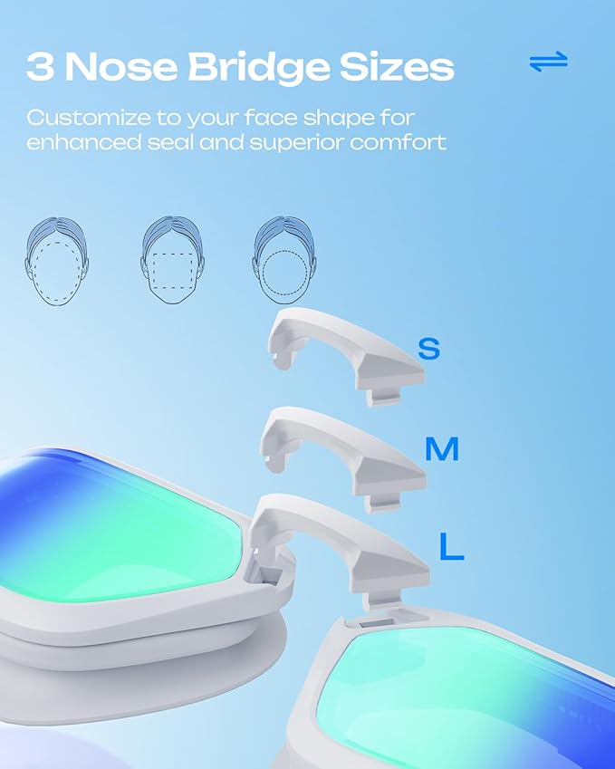 Swim Goggles, Unisex Adult Swimming Goggles for Men Women Youth - Anti Fog, Anti UV, No Leakage, HD Wider View-StrideForce Fitness