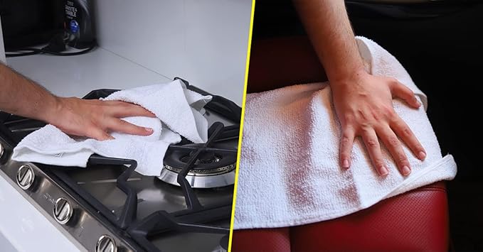 Avalon Towels Terry Bar Mop Towels (Value Pack of 36) Size 14"x17" – Absorbent and Durable, Multipurpose Cleaning Rags, Cotton Cleaning Cloths, Terry Cloth Rags, Reusable Shop Rag (White)-StrideForce Fitness