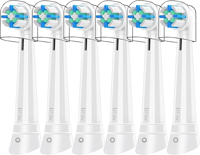 6PCS iO Replacement Heads Compatible with Oral b iO 2/3/4/5/6/7/8/9/10 Series Electric Toothbrush,Gum Care Toothbrush Head Compatible with Oral b iO Replacement Heads,White
