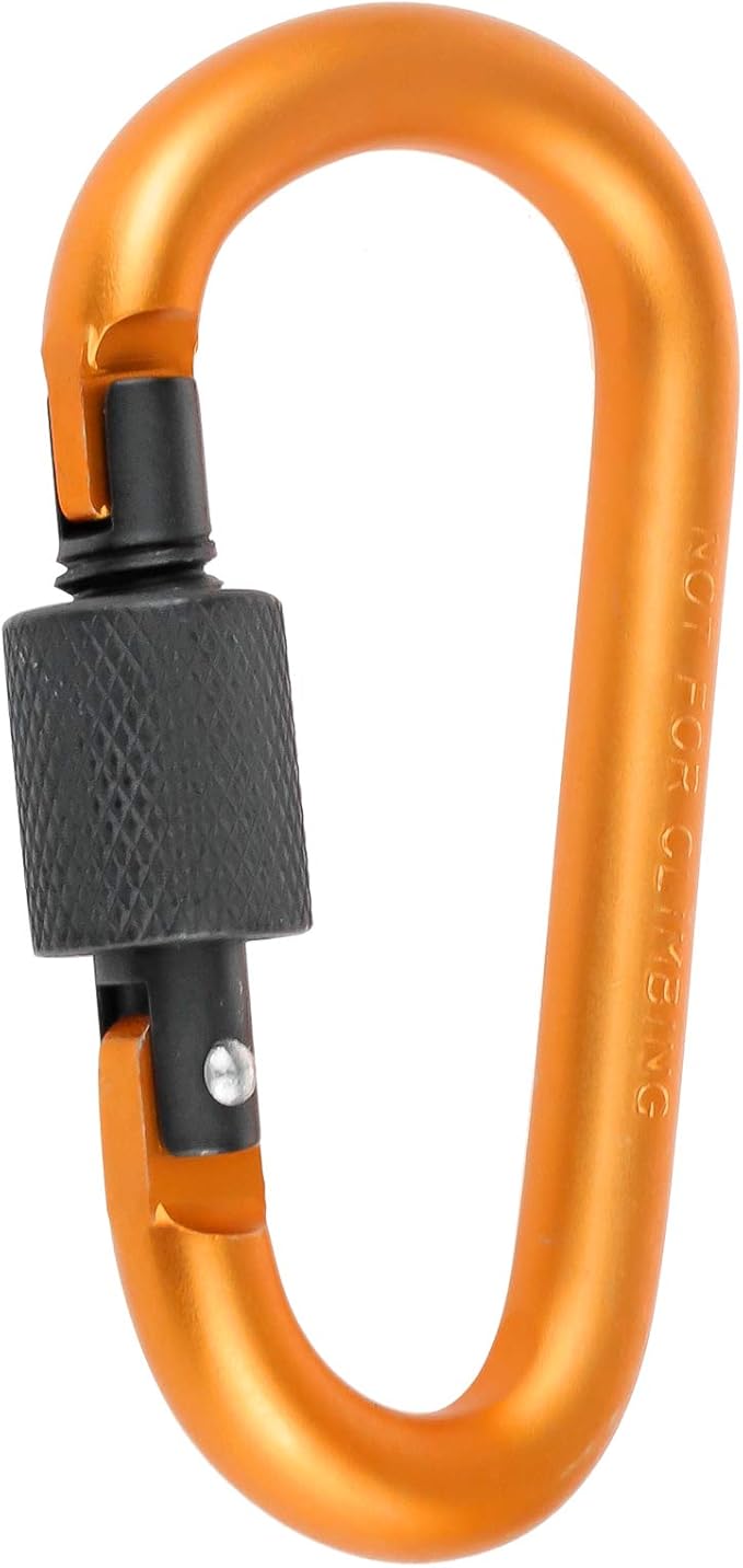 10 Pack Aluminum D Ring Key Rings Hiking Clips Locking Carabiner for Hiking Camping Fishing and Outdoor Use，Clips with Screw Gate Multicolored-StrideForce Fitness