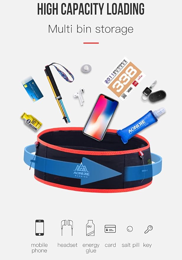 AONIJIE Lovtour Running Belt Waist Pack, Flip Waist Belt,with 250ml Soft Water Bottle Free and Lightweight for Marathon Climbing Jogging Cycling Workout Fitness Mobile Phone Holder-StrideForce Fitness