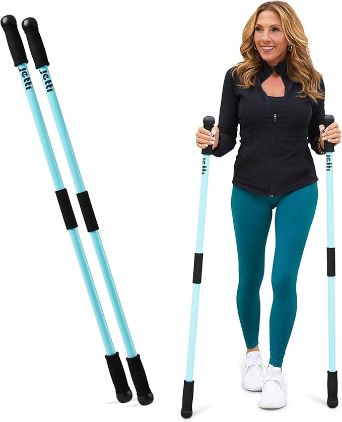 Weighted Walking Sticks for Seniors, Women & Men – 1.2lb Each Ergonomic Hiking Poles for Balance, Posture & Stability – Durable Trekking Poles for Walking-StrideForce Fitness