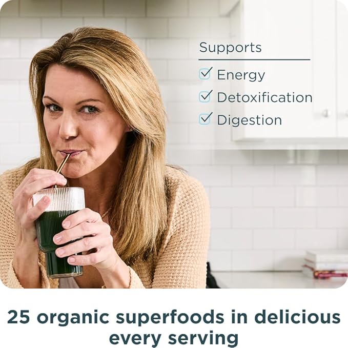 Ancient Nutrition SuperGreens Powder with Probiotics, Organic Mango Flavor Greens, Made from Real Fruits, Vegetables and Herbs, Digestive and Energy Support, 25 Servings, 6.8oz-StrideForce Fitness