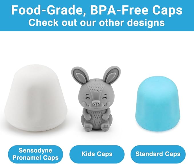 Self-Closing XXL Toothpaste Caps 3-Pack White, Sensodyne Pronamel Compatible by Tilcare - No Waste Cap Dispensers for Easy Use - Mess-Free Toothpaste Lids - Food Grade Silicone & BPA-Free Toppers