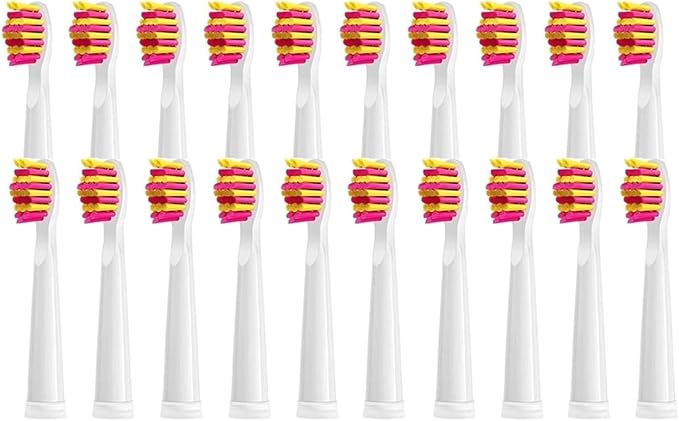 Replaceable Brush Heads Bristle Refill ，Compatibility for Seago/Fairywill Electric Toothbrush FW/SG 507/508/515/551/917/959(Red 20)