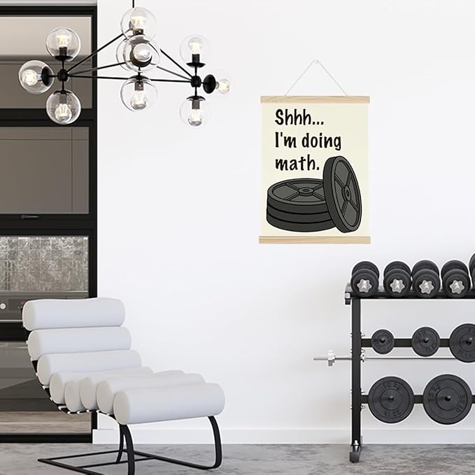 Gym Motivational Posters Funny College Dorm Posters Gifts for Guys Girls Friends I'm Doing Math Gym Flag Wall Art Decor Sign for Home Gym Bedroom Office-StrideForce Fitness