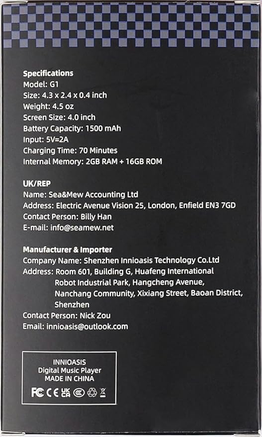 innioasis 80GB MP3 Player with Bluetooth and WiFi, MP3 Player for Kids with Spotify, Spotify Kids, Pandora, Audible, 4.0" Touch Screen Music Player with Parental Controls, Up to 1TB (White+ Purple)-StrideForce Fitness