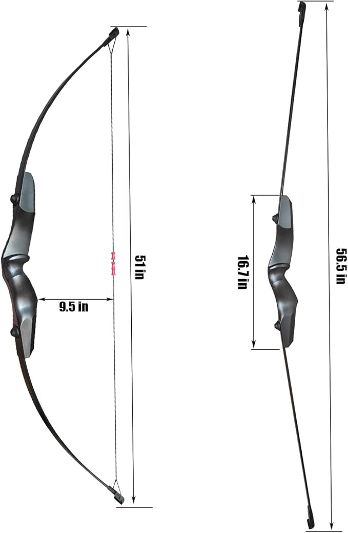 Archery Bow and Arrows Set for Adults 20 30 40 lbs Bow and Arrow for Beginner Teens Black Longbow Kit for Outdoor Hunting Archery Target with Quiver Target Faces Arm Guard Finger Saver-StrideForce Fitness