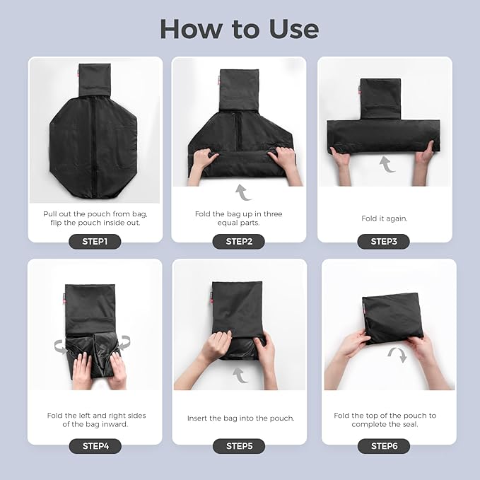 pack all Lightweight Travel Duffel Bag, Water-Resistant Sports Gym Bag, 32L Foldable Weekender Bag for Fitness, Hiking and Camping (Black)-StrideForce Fitness