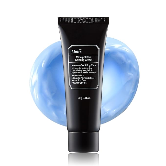 DearKlairs Midnight Blue Calming Cream – Soothing Face Moisturizer for Oily & Sensitive Skin, Redness Relief & Hydrating, Lightweight Texture, 2 Fl Oz-StrideForce Fitness