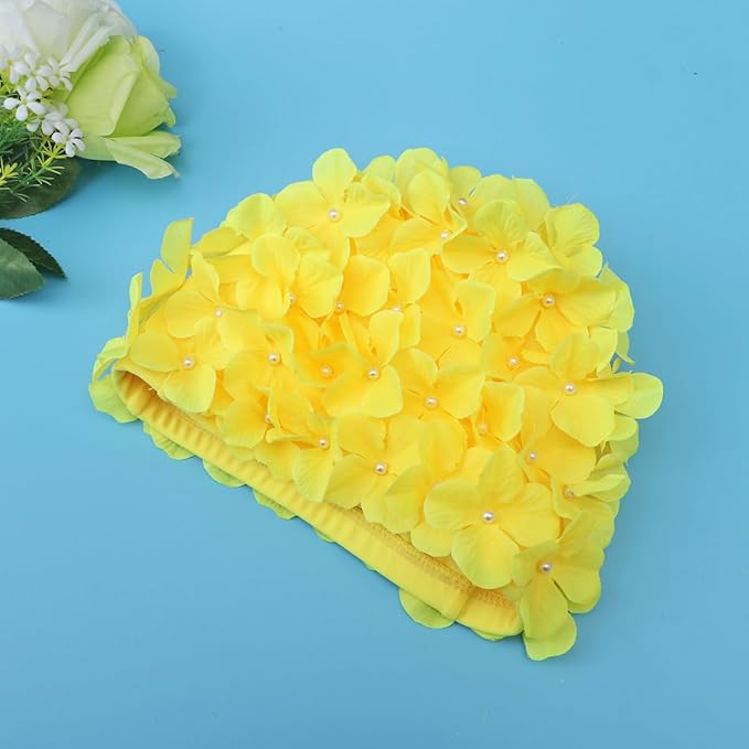 WINOMO Fashionable Swim Cap Floral Petal Stylish Swimming Hat Bathing Caps Size L for Women-StrideForce Fitness