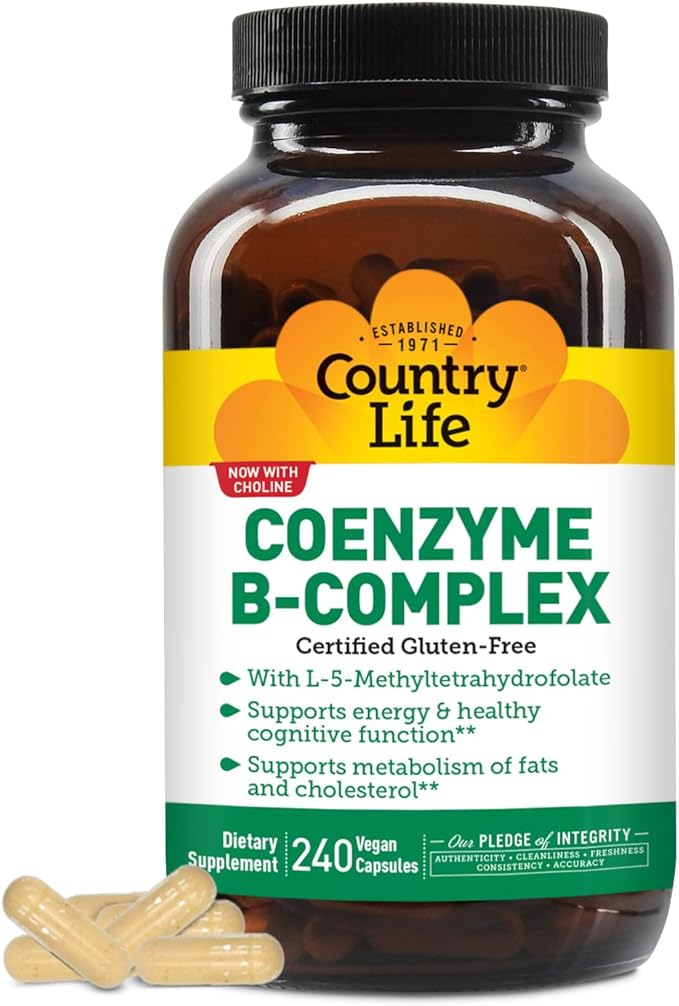 Country Life, Coenzyme B-Complex Vitamin, Support Energy and Metabolism, Daily Supplement, 240 ct-StrideForce Fitness