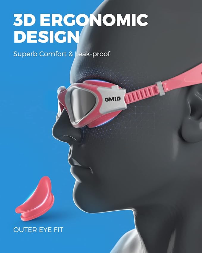 OMID Swim Goggles, P2 Polarized Swimming Goggles for Men Anti-fog Goggles Swimming for Adult Women-StrideForce Fitness