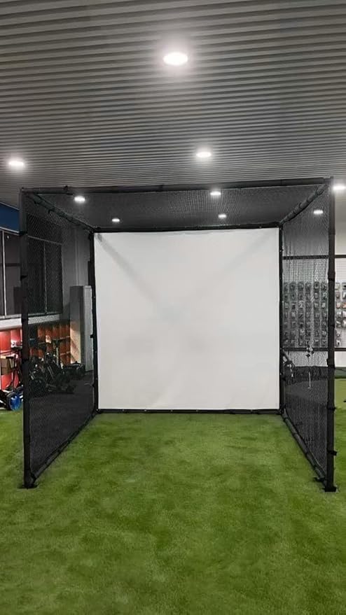 YUNIC Golf Driving Cage with Metal Frame - Choose Standard Hitting Target or Simulator Impact Screen-StrideForce Fitness