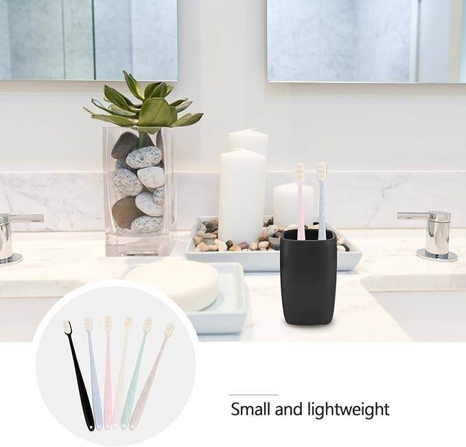 6pcs Adult Soft Bristle Toothbrushes Small Head Ergonomic Anti-Slip Handle Deep Cleaning for Sensitive Gums Green Blue Pink Beige Black White