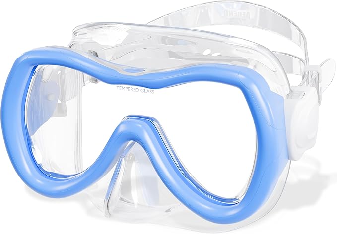 Aegend Kids Swim Mask Goggles, Tempered Glass 180° HD Wide View with Nose Cover-StrideForce Fitness