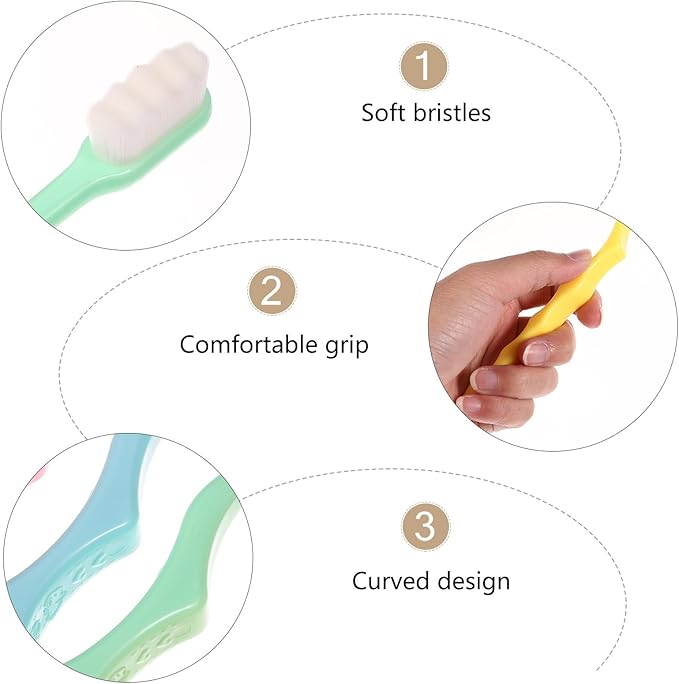 Ultra Soft Bristle Toothbrush 4pcs, Mild Cleaning Oral Care Tool for Sensitive Gums, Assorted Colors for Adults’ Daily Use