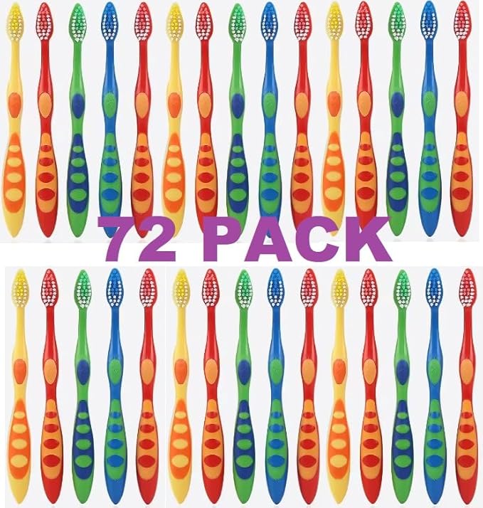 72 Count Orazen Kids Toothbrush Soft Bristles, Cute Toothbrushes for Children Toddler Home School Camp Daycare Travel