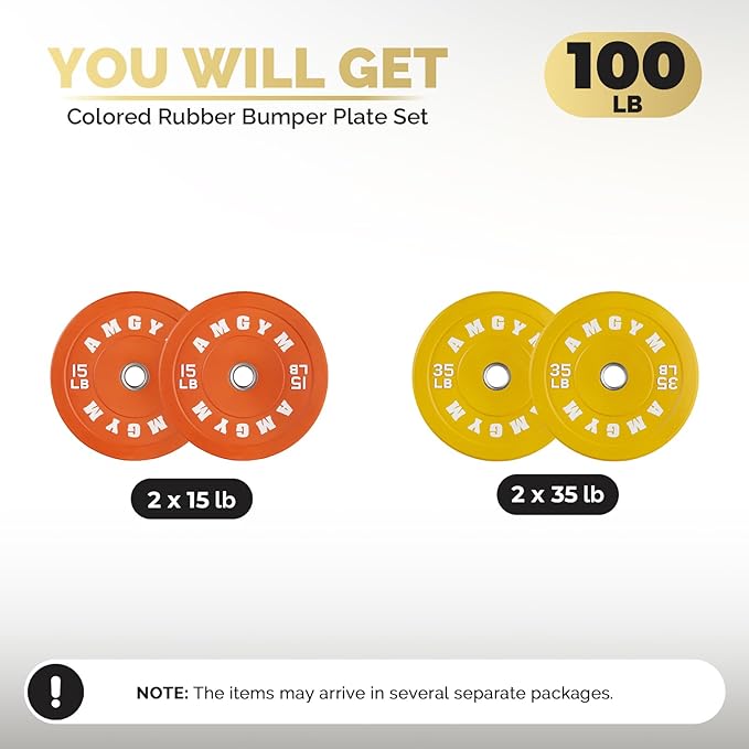 2 Inch Bumper Plates，10-500lbs，Barbell Rubber Olympic Weight Plates Set for Home Gym, Strength Training & Weight Lifting, Multiple Options Colors-StrideForce Fitness