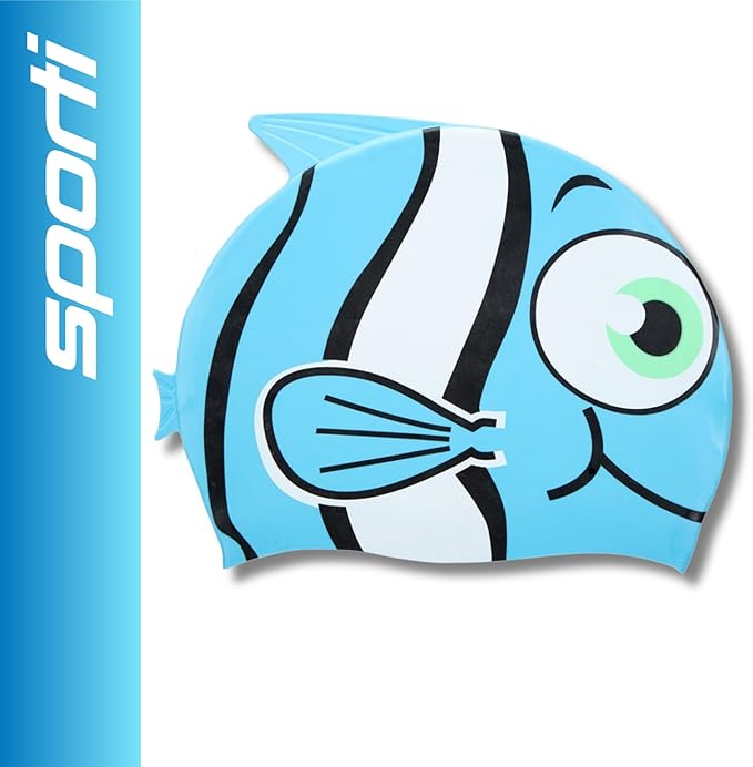 Sporti Silicone Swim Cap for Kids, Unisex Youth Swimming Cap, Protection Bathing Caps for Your Children, Aged 2-10-StrideForce Fitness