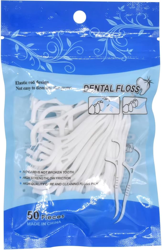 RZJZGZ 100Pcs Deep Clean Floss Cool Mint Floss Threaders for Braces