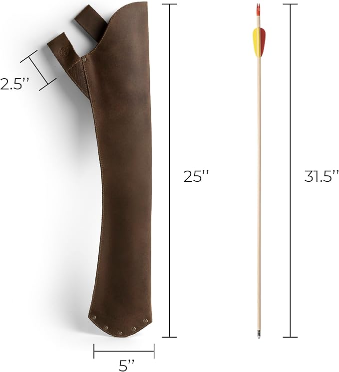 Leather Hip Quiver for Arrows, Hunting Quiver Arrow Holder, Archery Quivers Holder, Best Compound Bow Arrow Quiver for Recurve Bow, Back Quiver, Design for Archery Crossbow Quiver-StrideForce Fitness