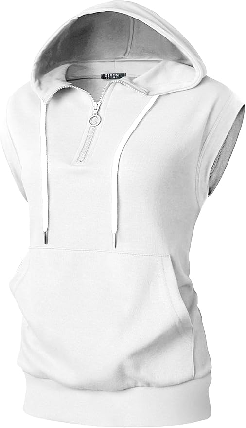 GIVON Women's Lightweight Hooded Vest Sleeveless 1/4 Zip Pullover Casual Hoodie Sweatshirt with Pockets