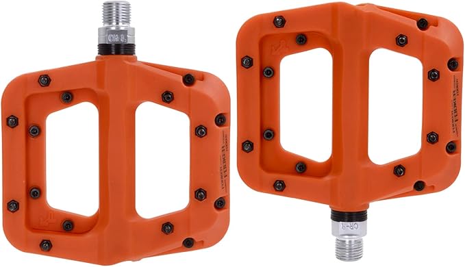FOOKER MTB Pedals Mountain Bike Pedals 3 Bearing Non-Slip Lightweight Nylon Fiber Bicycle Platform Pedals for BMX MTB 9/16"-StrideForce Fitness
