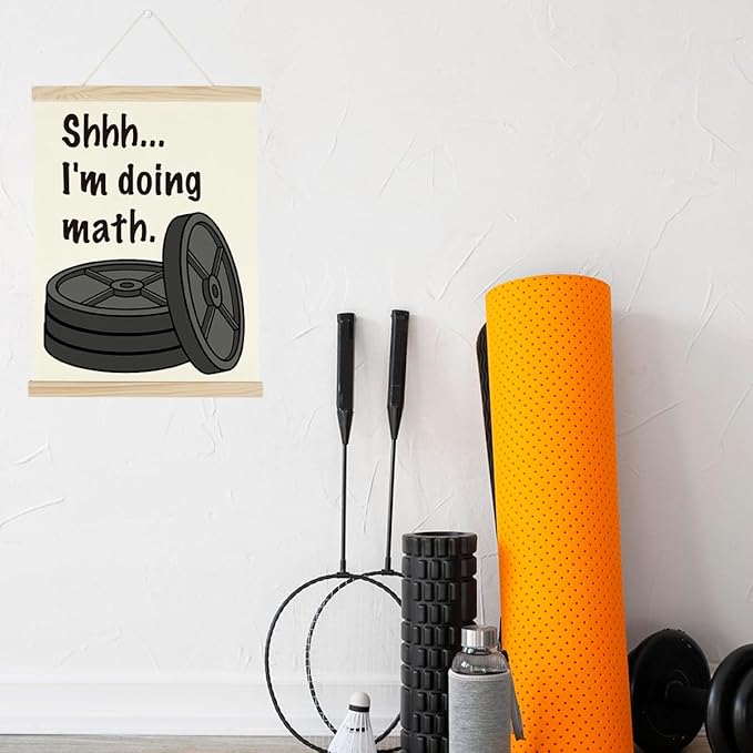 Gym Motivational Posters Funny College Dorm Posters Gifts for Guys Girls Friends I'm Doing Math Gym Flag Wall Art Decor Sign for Home Gym Bedroom Office-StrideForce Fitness