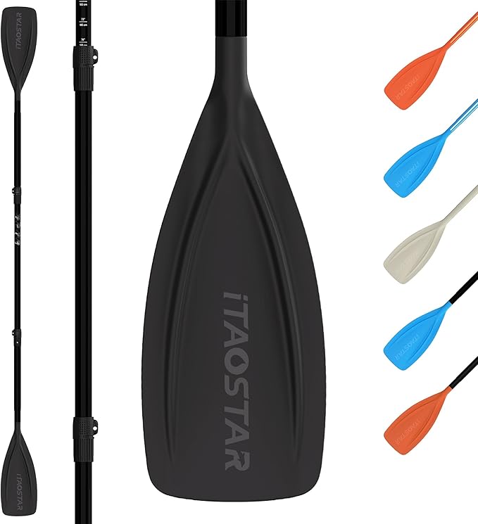 Paddle Board Paddle Detachable, Stand Up Paddle for Adults with Double Locks, Kayak Paddle Adjustable with Glass Fiber Blade, Floating Paddle Board Oar with Lightweight-StrideForce Fitness