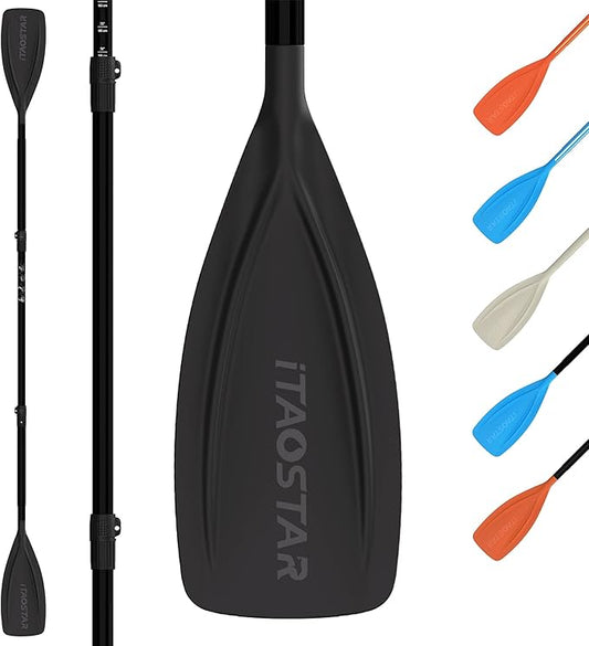 Paddle Board Paddle Detachable, Stand Up Paddle for Adults with Double Locks, Kayak Paddle Adjustable with Glass Fiber Blade, Floating Paddle Board Oar with Lightweight-StrideForce Fitness
