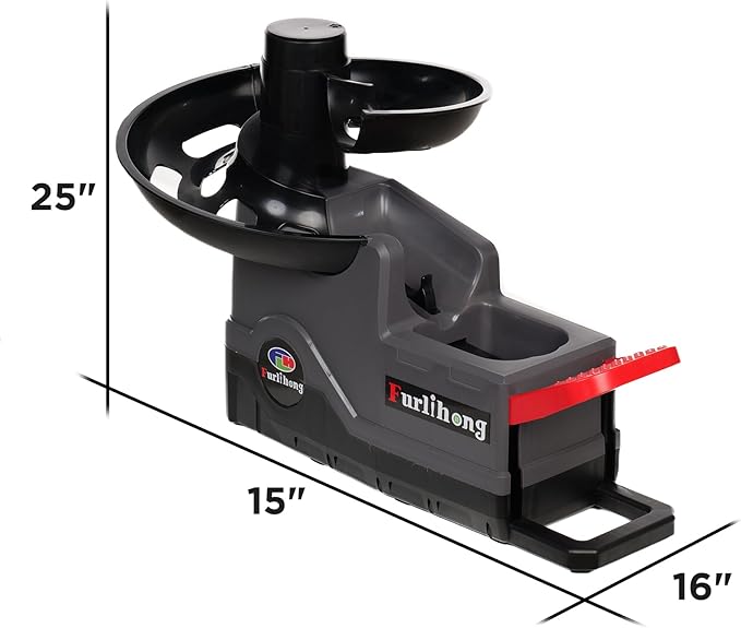 Furlihong 691BH Baseball Softball Toss Machine, Foot-Operated, No Power Needed, 4 Adjustable Gears, Includes 2 Ball Chutes, 1 PU Baseball & 1 PU Softball-StrideForce Fitness