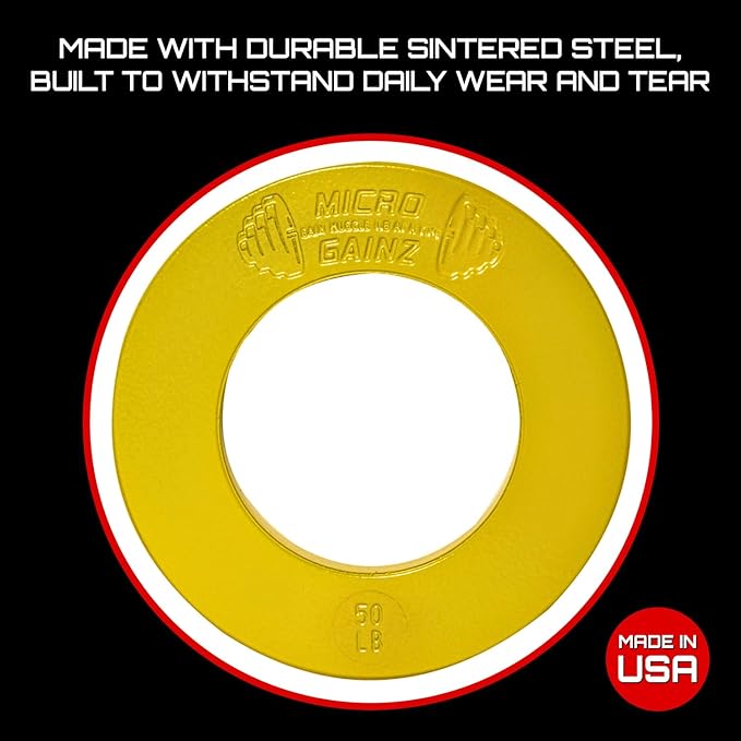 Micro Gainz Olympic Fractional Weight Plates Set, 10 Piece Olympic Weight Plates Set with Bag, Designed for Olympic Barbells for Strength Training and Micro Loading, Made in USA-StrideForce Fitness