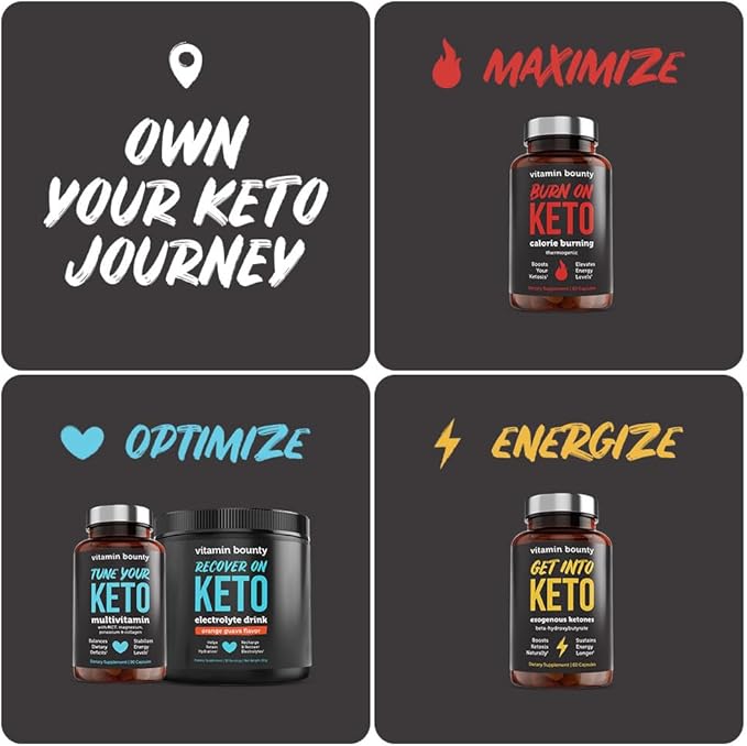 Vitamin Bounty Premium Raspberry Ketones Supplement - Keto Pills for Weight Loss - Promotes Ketosis & Metabolism Support - Keto Diet Aid - Energy Boost for Women & Men - 60 Capsules-StrideForce Fitness