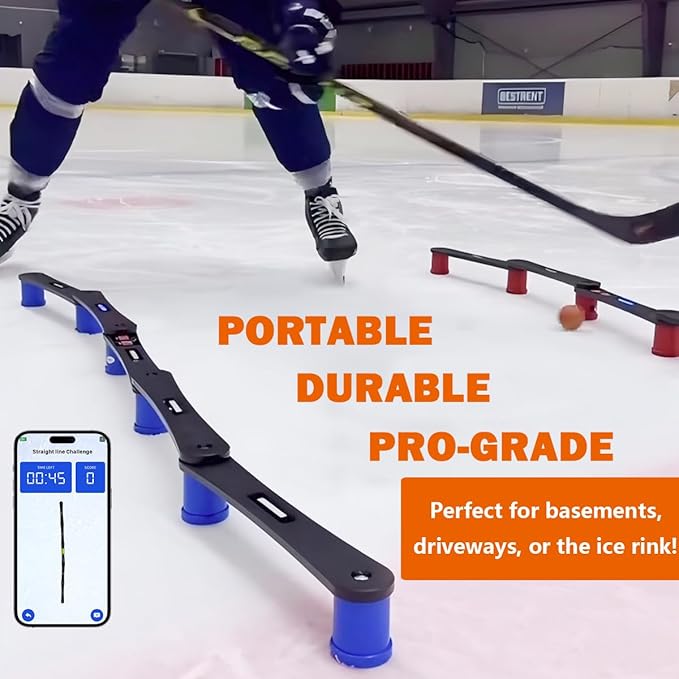 Potent Digital Stickhandling Trainer 2.0 – App-Enabled Hockey Training Aid | Real-Time Feedback, Scoreboard & Timer | Portable On/Off Ice Puck Handling & Reaction Drills-StrideForce Fitness